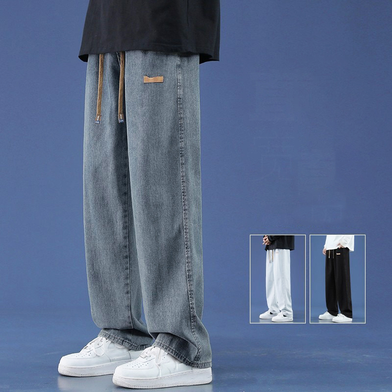Men'S Accessories For Jeans - Летние тонкие мужские мешковатые джинсы Lyocell,