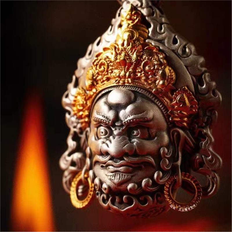 Men Accessories Ethnic - Желтый кулон-амулет Джамбалы, мужское украшение в