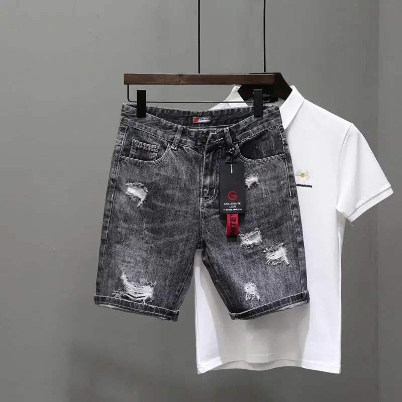 Men'S Accessories For Jeans - Шорты мужские рваные джинсовые на пуговицах,