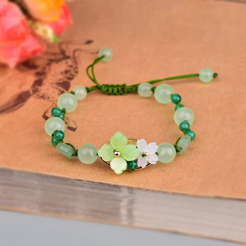 Зеленый нефритовый цветок брас – обзор и цена Bracelet Beaded Men